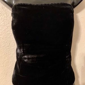Black Liz Claiborne Velvet Corset Style Top Sz 12